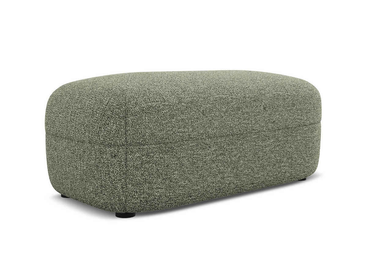 POUF Strukturstoff Stoff Grün - Beige/Schwarz, Kunststoff/Textil (92/40/48cm) - Makamii