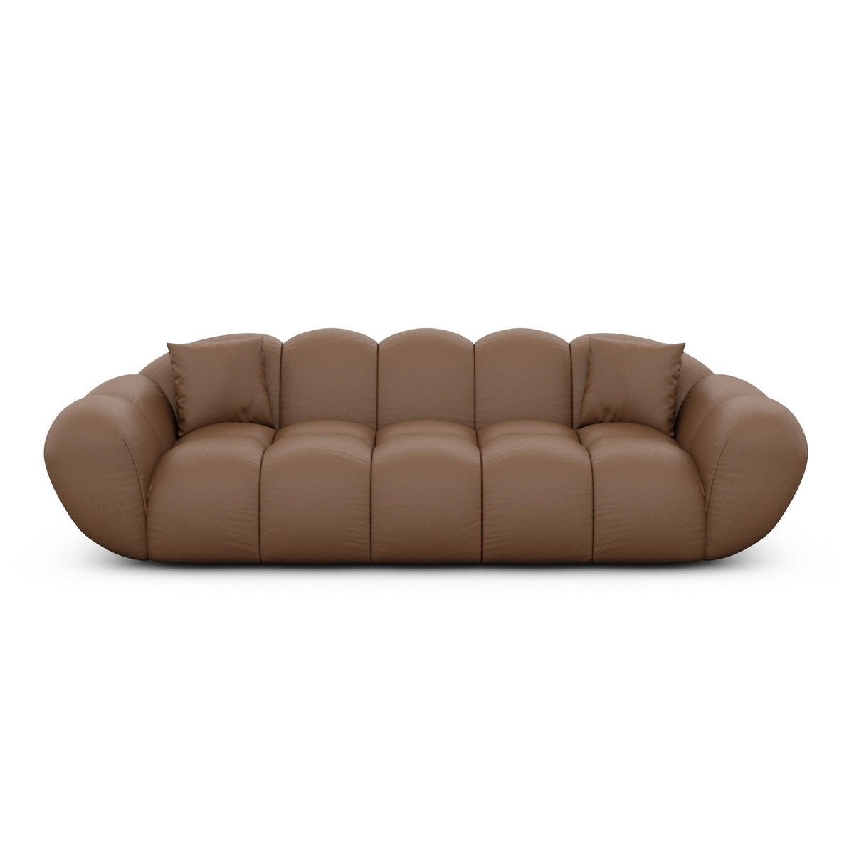 3-SITZER-SOFA Liva Braun Kunstleder - Braun, Kunststoff (223/70/93cm) - VAROYAL