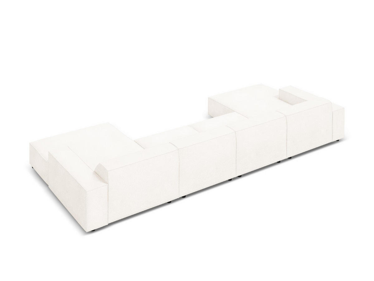 PANORAMASOFA Jodie aus Boucle beige 6 Sitzplätze - Beige, Textil (166/70/364cm) - Micadoni