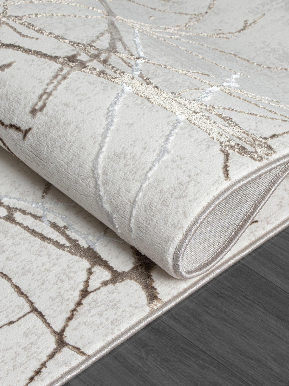 KURZFLORTEPPICH Abstrakt KAVALA Polyester Creme 160 x 230 cm - Beige, Textil (160/230cm) - KADIMA DESIGN