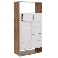 KOMODA Bílá, hnědá - bílá/hnědá, dřevo (80/155/41cm) - MCW