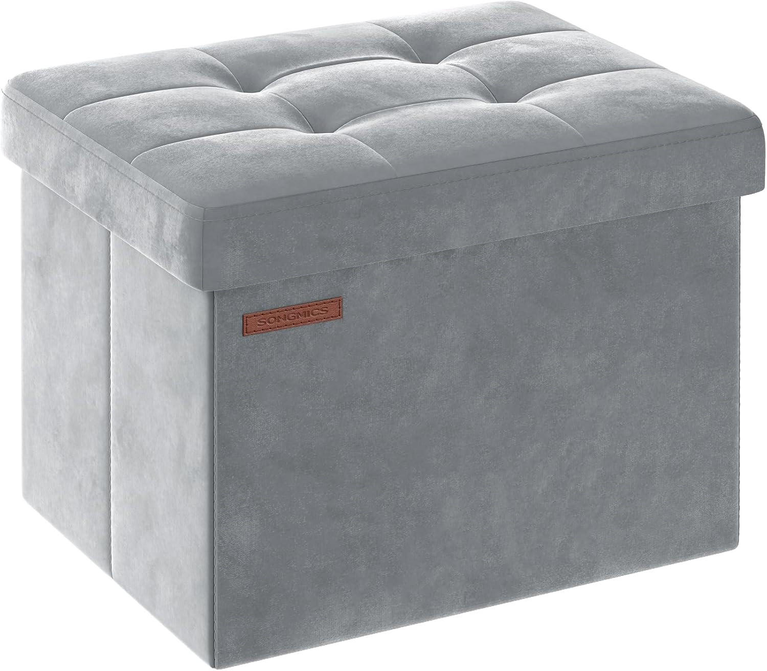 SITZHOCKER Monica - Hellgrau, Textil (32/31/40cm) - SONGMICS