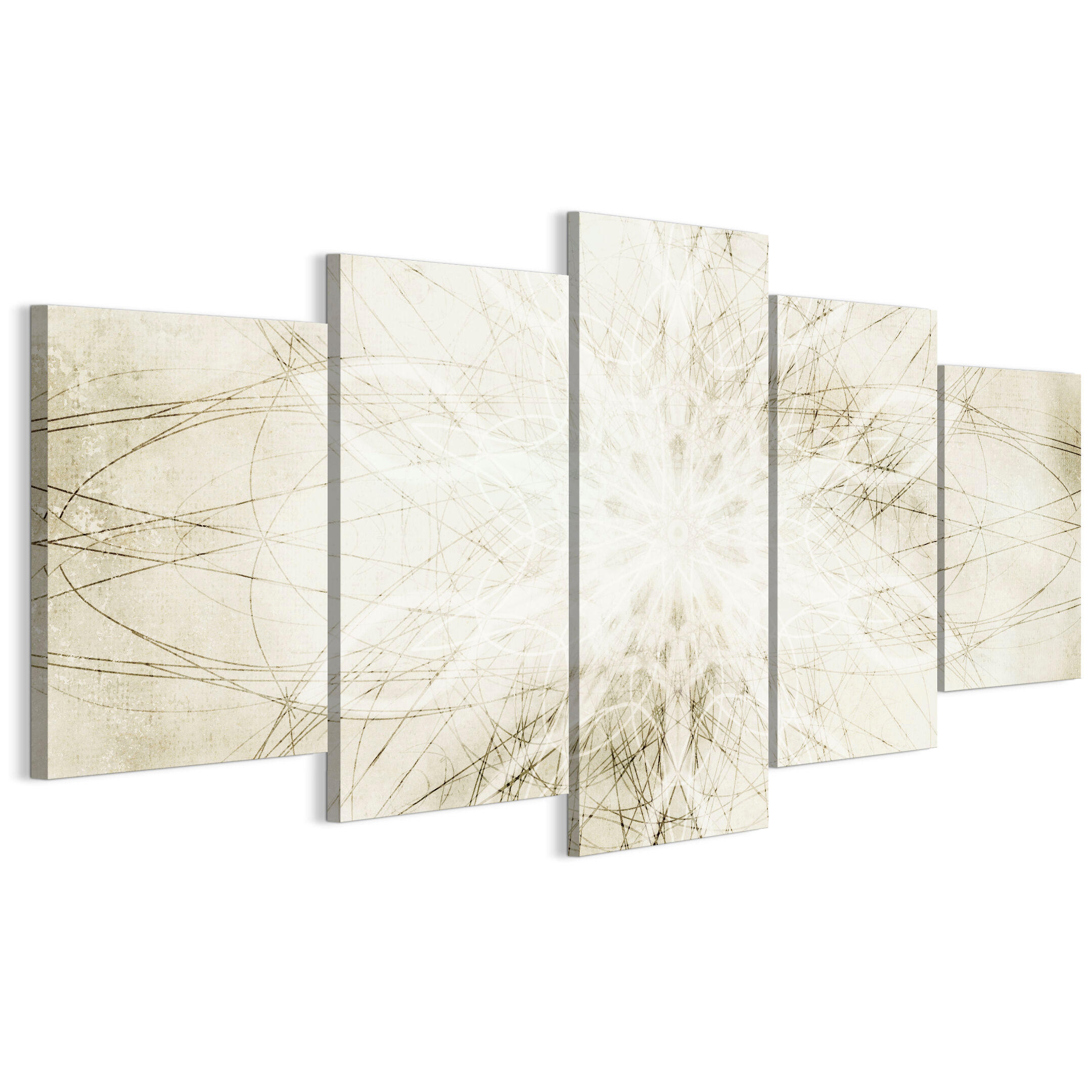 LEINWANDBILD Boho 5-tlg. 200x100 cm - Multicolor, Holz (200/100cm) - LUMASOUL