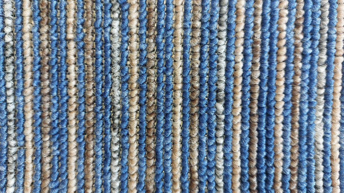 STUFENMATTE Set. 15 Stück "Rimini" Nadelfilz gestreift Blau 24 x 65 cm - Blau/Beige, Textil (24/65/4cm) - oKu-Tex