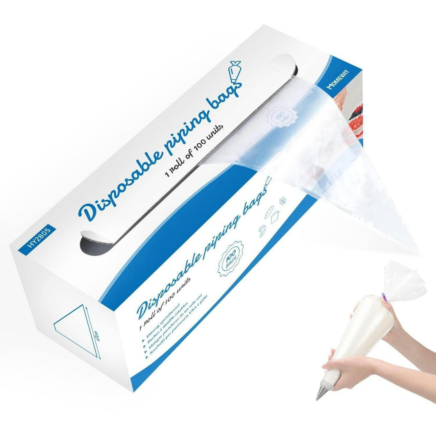 SPRITZBEUTEL 100 Stück 47 cm extra dick mit Spenderkarton - Transparent, Kunststoff (23/47/47cm)