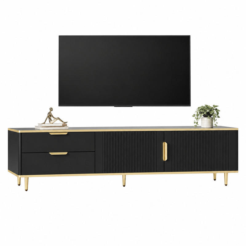 Beauniv Tv-Element Schwarz 37x45x170 cm