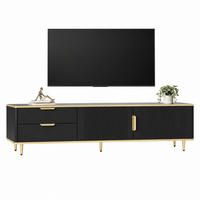 TV-ELEMENT mit 2 Schubladen 170 cm Schwarz-Gold - Schwarz, Holzwerkstoff (37/45/170cm) - Beauniv