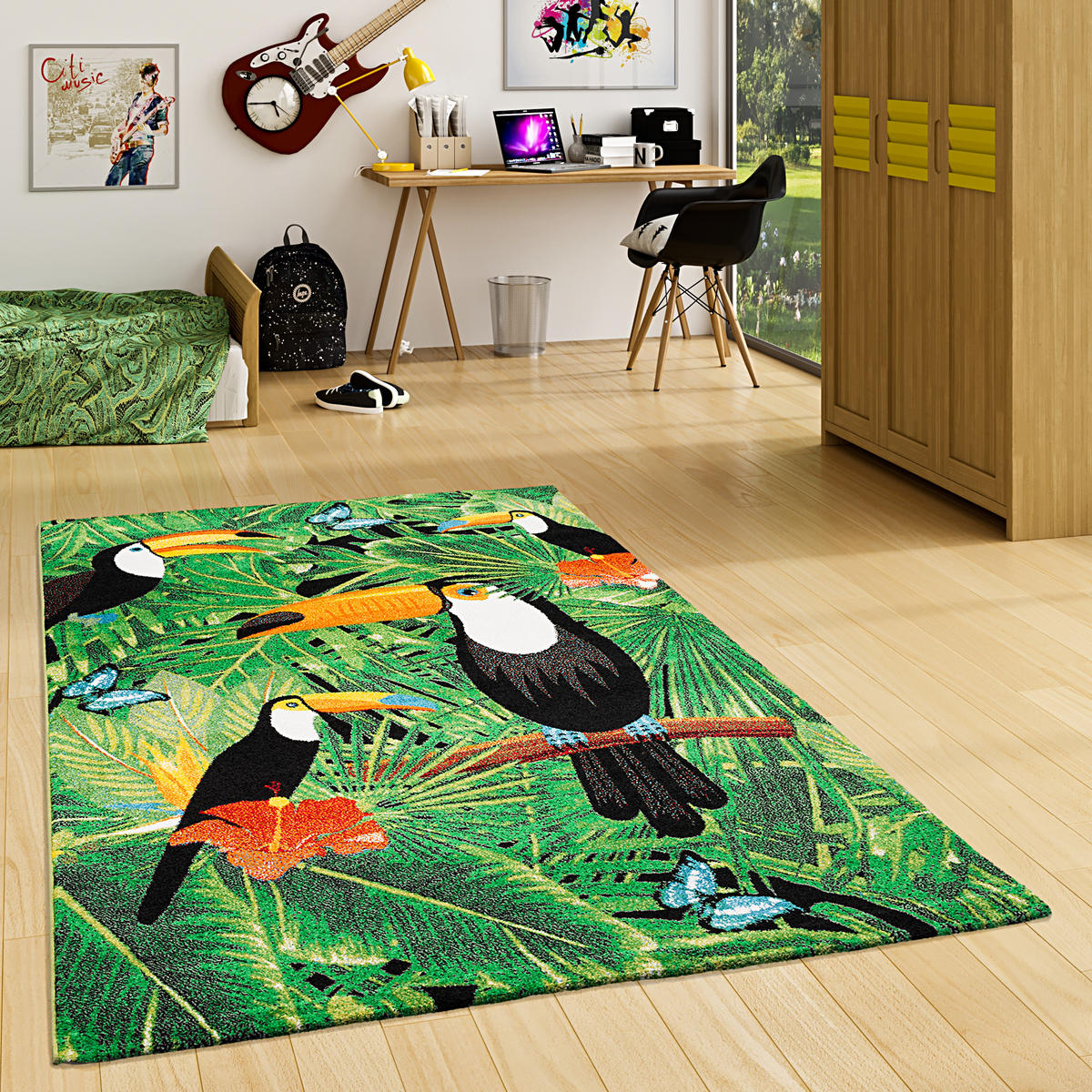DESIGNER TEPPICH FARO TROPICAL TUKAN - Multicolor, Textil (140/200cm) - Pergamon