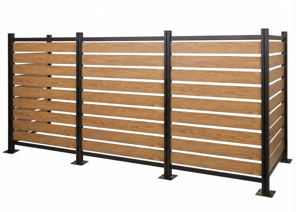 MÜLLTONNEN-ZAUN Alu 130x300x110cm Hellbraun - Hellbraun, Metall (300/130/110cm) - PROREGAL
