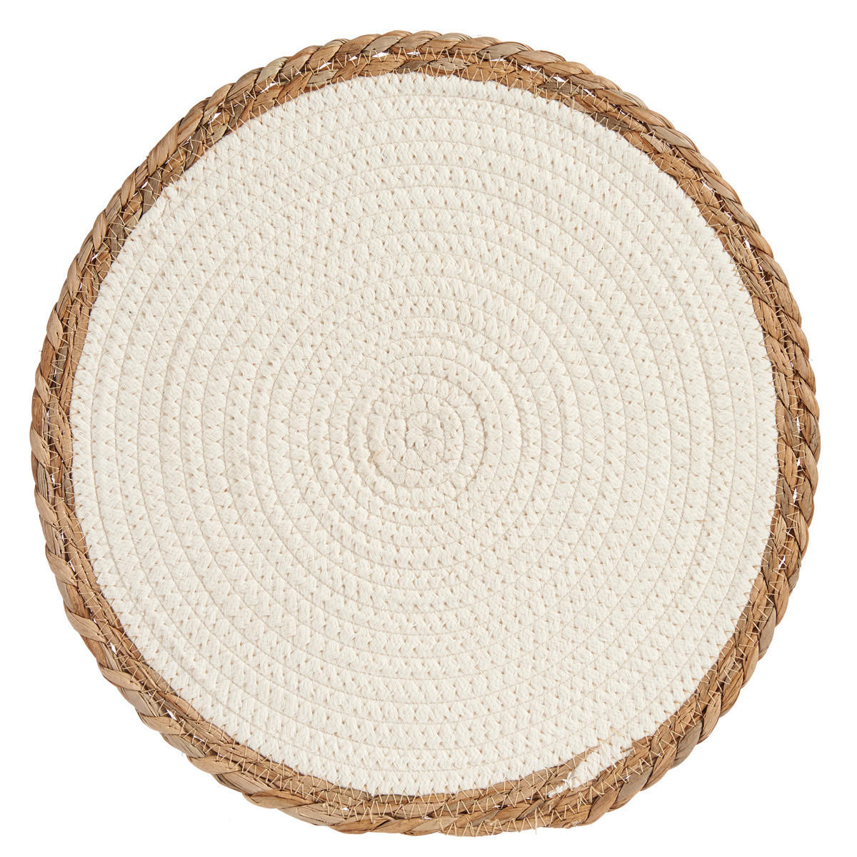 TISCHSET geflochtenes Seegras - Weiß, Naturmaterialien (35cm) - Giftdecor