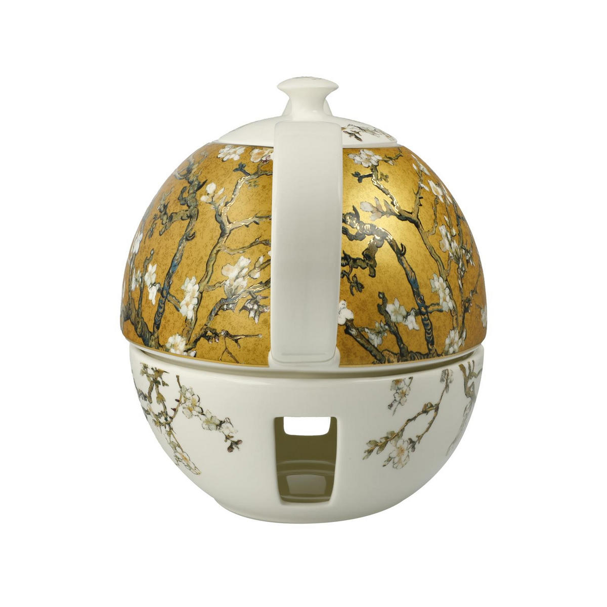 TEEKANNE MIT STÖVCHEN Vincent van Gogh - Mandelbaum bunt 1,2 l - Multicolor, Keramik (1.2L) - Goebel