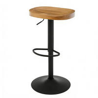 BARHOCKER 60–81 cm höhenverstellbar und drehbar aus Massivholz - Naturfarben, Holz (31.5/81/41.5cm) - MIVRAY