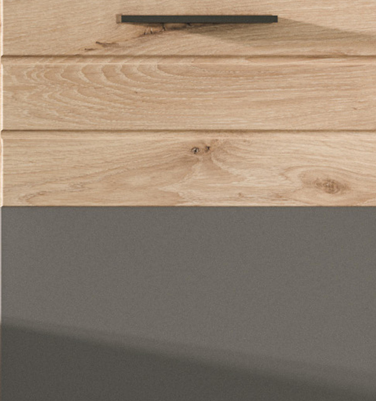 WASCHTISCHKOMBI Eiche, grau 140 cm inklusive Waschbecken, Soft-Close - Eichefarben/Schwarz, Keramik/Holzwerkstoff (140/62/48cm) - Inn.Furn