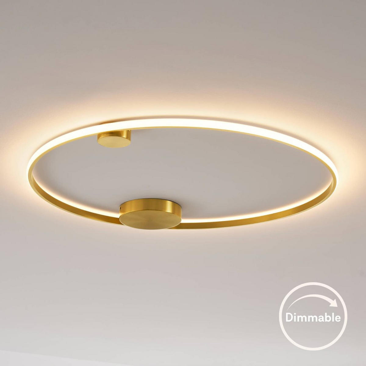 DECKENLEUCHTE Ceira, Messing, 3cm - Goldfarben, Metall (3/80/80cm) - KOSILUM