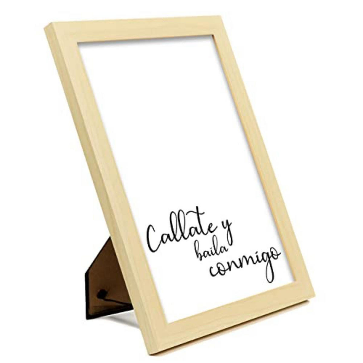 POSTER Set mit 4 Tanzen TypografieStil A4 Rahmen aus hellem Holz - Beige, Papier (29.7/3cm) - Nacnic