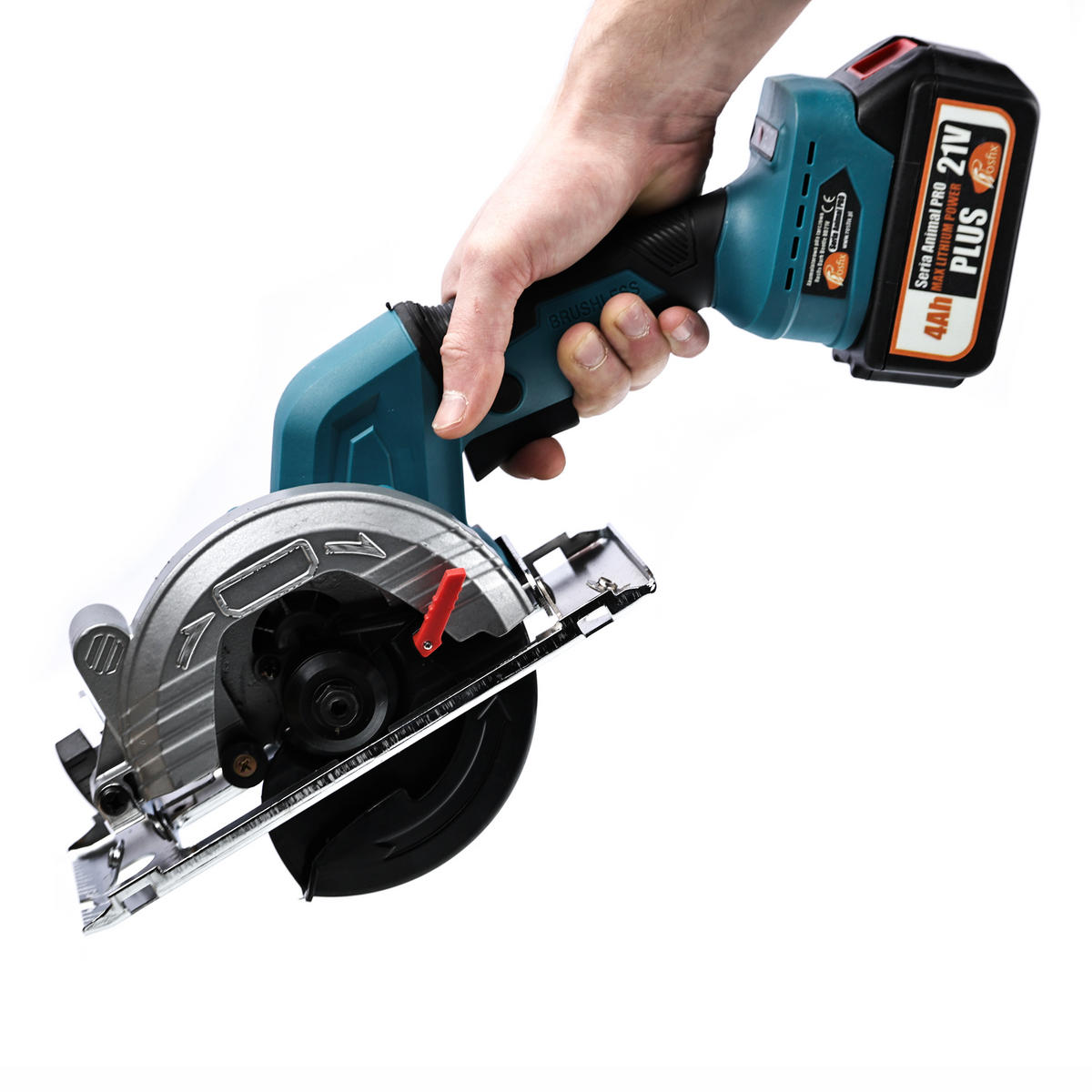 KREISSÄGE BB21V - Akku, 21 V, 2x 4 Ah, 125 mm, 6500 U/min, bürstenlos, Schnitttiefe 0-45 mm, Neigung 0-45° - Multicolor, Kunststoff/Metall (10/10/10cm)