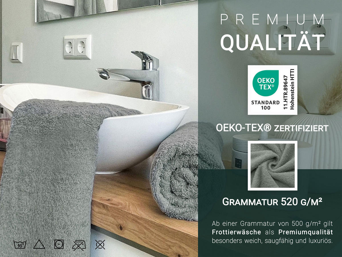 DUSCHTÜCHER, 3er-Set, 70x140 cm, 100% Baumwolle, Grau - Hellgrau, Textil (70/140cm) - Zollner