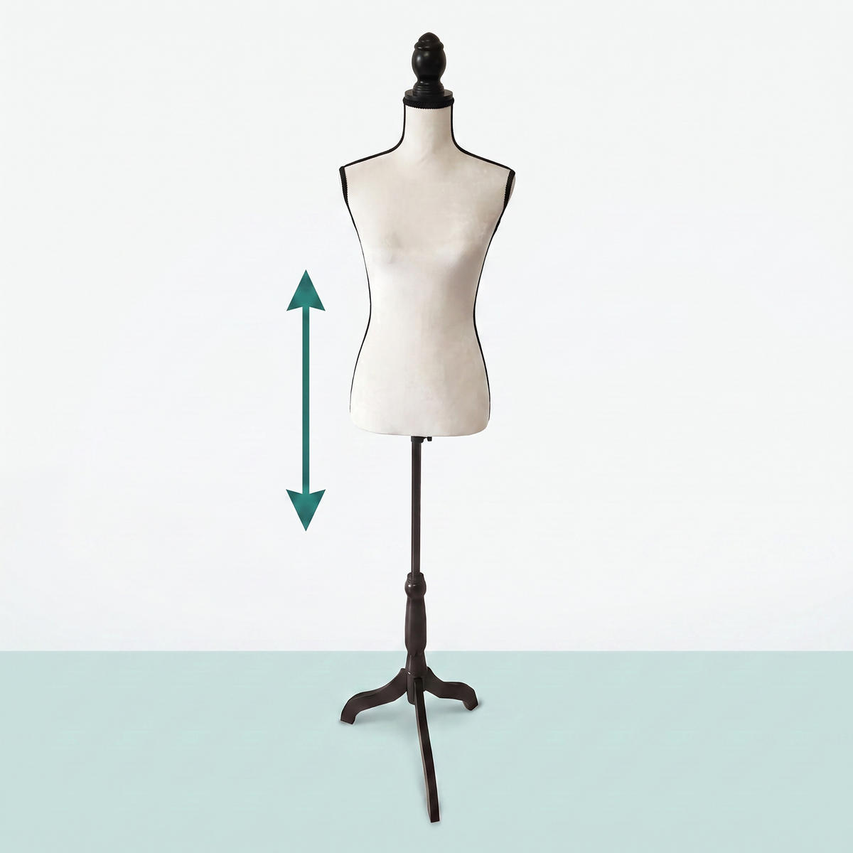 SKRÄDDARDOCKA vit storlek 36 till 38 höjdjusterbar - Vit, Trä/Textil (41/167/34cm) - Relaxdays