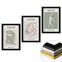 WANDBILDER 3er-Set - 20x30 cm Schwarzer Rahmen - Stilvolle minimalistische Charaktere - Schwarz, Kunststoff (20/30cm) - ArtPrintCave