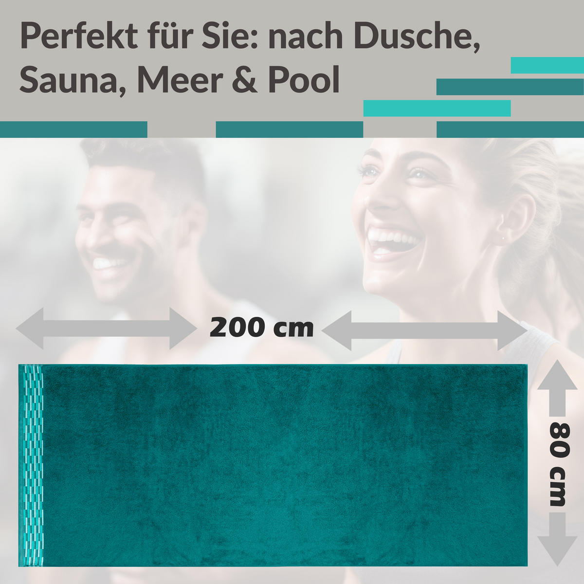 SAUNATUCH Lugano Opal Grün 80x200 cm - Opal, Textil (80/200cm) - Lashuma