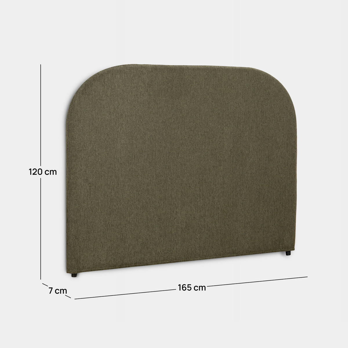 KOPFTEIL DOPPELTES Duncan Grün 165 cm x 120 cm - Grün, Textil (165/7cm) - Klast Home