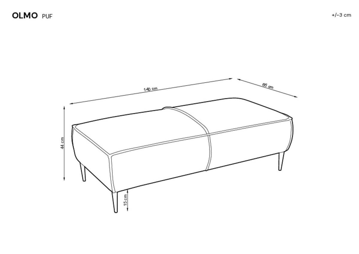 SITZPOUF OLMO Beige 140x65x44 cm - Beige, Textil (140/44/65cm) - FURNLUX