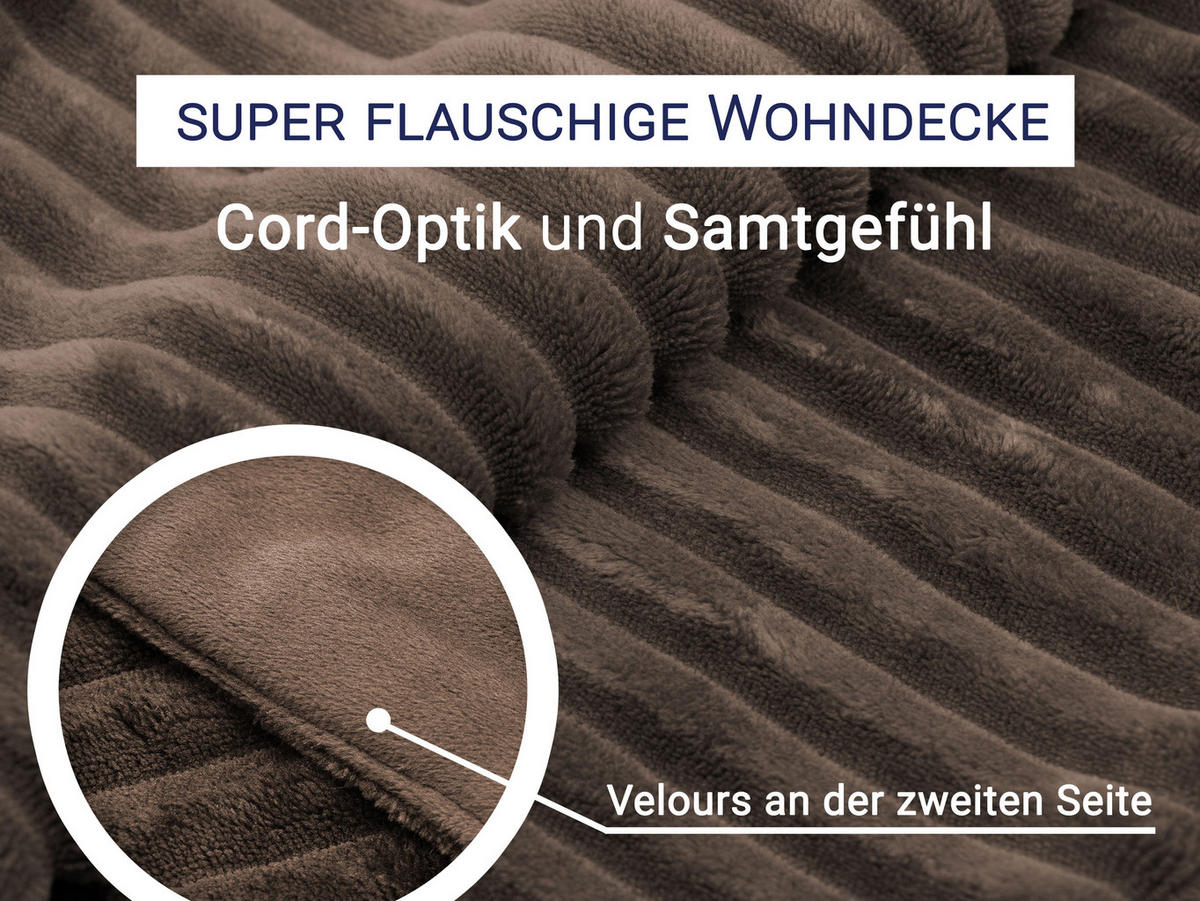 KUSCHELDECKE, 150x200 cm, 100% Polyester, Braun - Braun, Textil (150/200cm) - Zollner