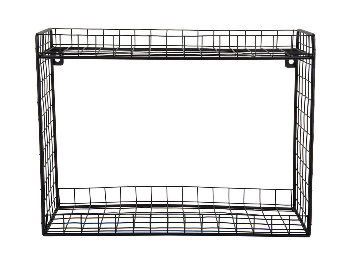 WANDREGAL Reja 40/15/30 cm - Schwarz, Metall (15/30/40cm) - Present Time