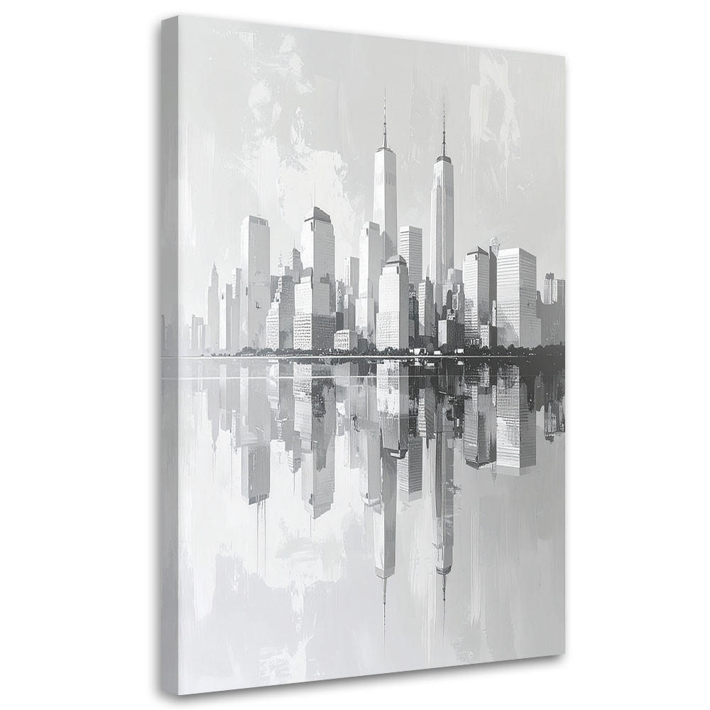 Feeby Leinwandbild Grau 60x90 cm