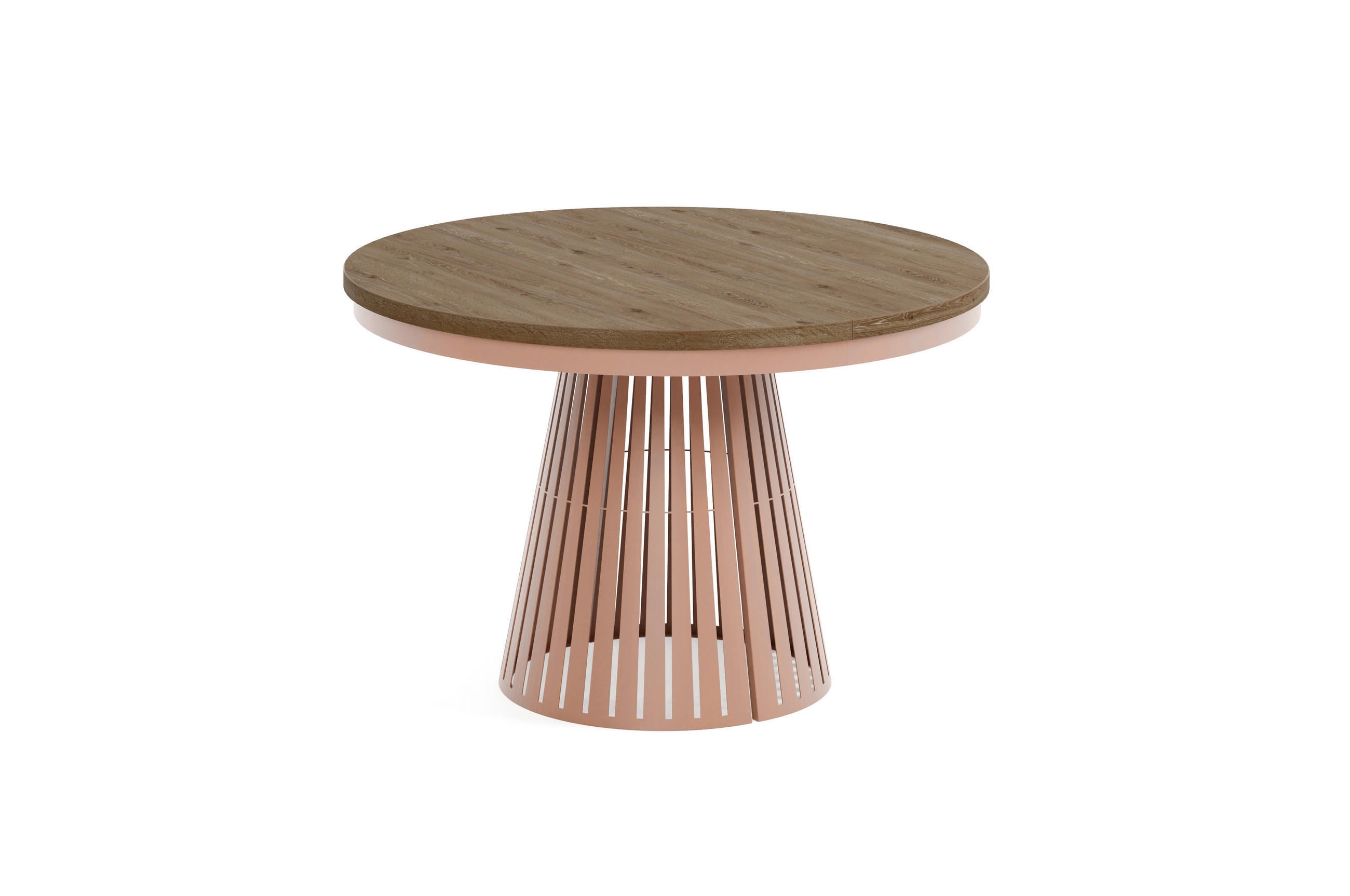 ESSTISCH Cone Bis - Wildeiche/Kupferfarben, Holzwerkstoff/Metall (120/120/76cm) - Meblini
