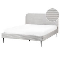 POLSTERBETT mit Lattenrost 160x200 cm Grau Flayat - Hellgrau, Textil (160/200cm) - Beliani
