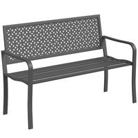 GARTENBANK 2 Sitzer Metall wetterfest 240 kg - Dunkelgrau, Metall (127/85/61cm) - LEBENLANG