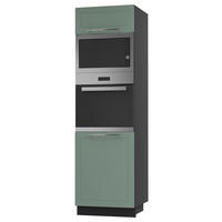 BACKOFEN-HOCHSCHRANK Kvantum D14/RU/60/207 Mint Matt / Schwarz Matt 60 / 59 / 207cm - Schwarz/Mintgrün, Holz/Holzwerkstoff (60/207/59cm) - Feldmann-Wohnen