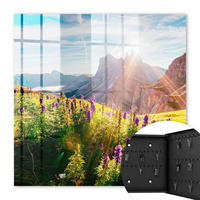 SCHLÜSSELBOX Schwarz 30x30 cm- Türöffnung nach rechts - Bergidylle - Grün, Metall (30/30/5cm) - TULUP