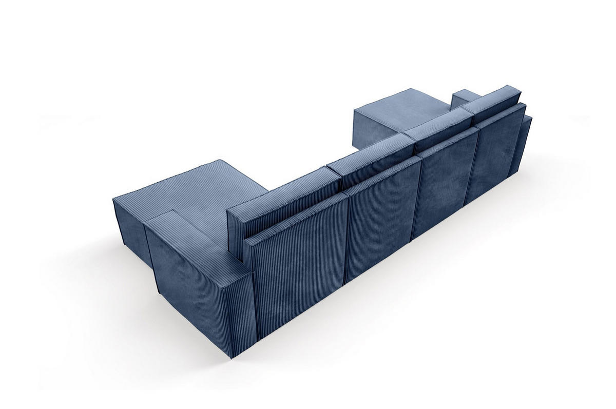 WOHNLANDSHAFT Orto Dunkelblau - Dunkelblau, Holzwerkstoff/Textil (320/93/142cm) - Bettso