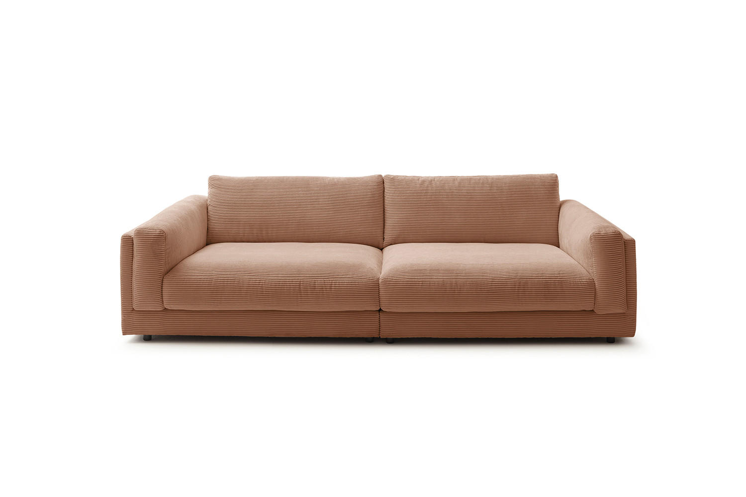 BIG SOFA RAINA Braun Cord - Dunkelbraun/Schwarz, Kunststoff/Textil (294/85/150cm) - KAWOLA