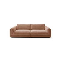 BIG SOFA RAINA Braun Cord - Dunkelbraun/Schwarz, Kunststoff/Textil (254/85/150cm) - KAWOLA