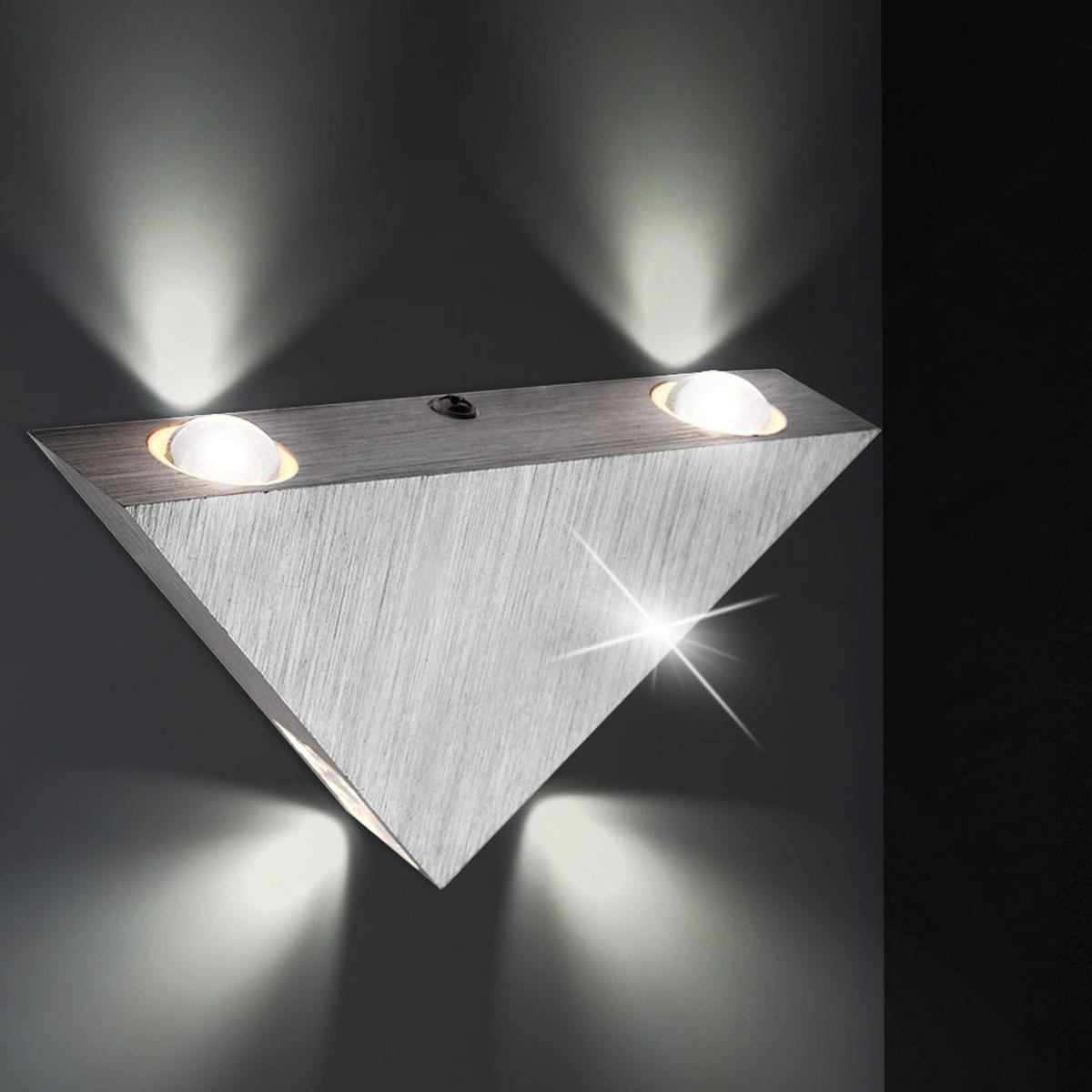 LED WANDLEUCHTE Gordon Aluminium Silber - Silberfarben, Metall (9/3/16.5cm) - Globo Lighting