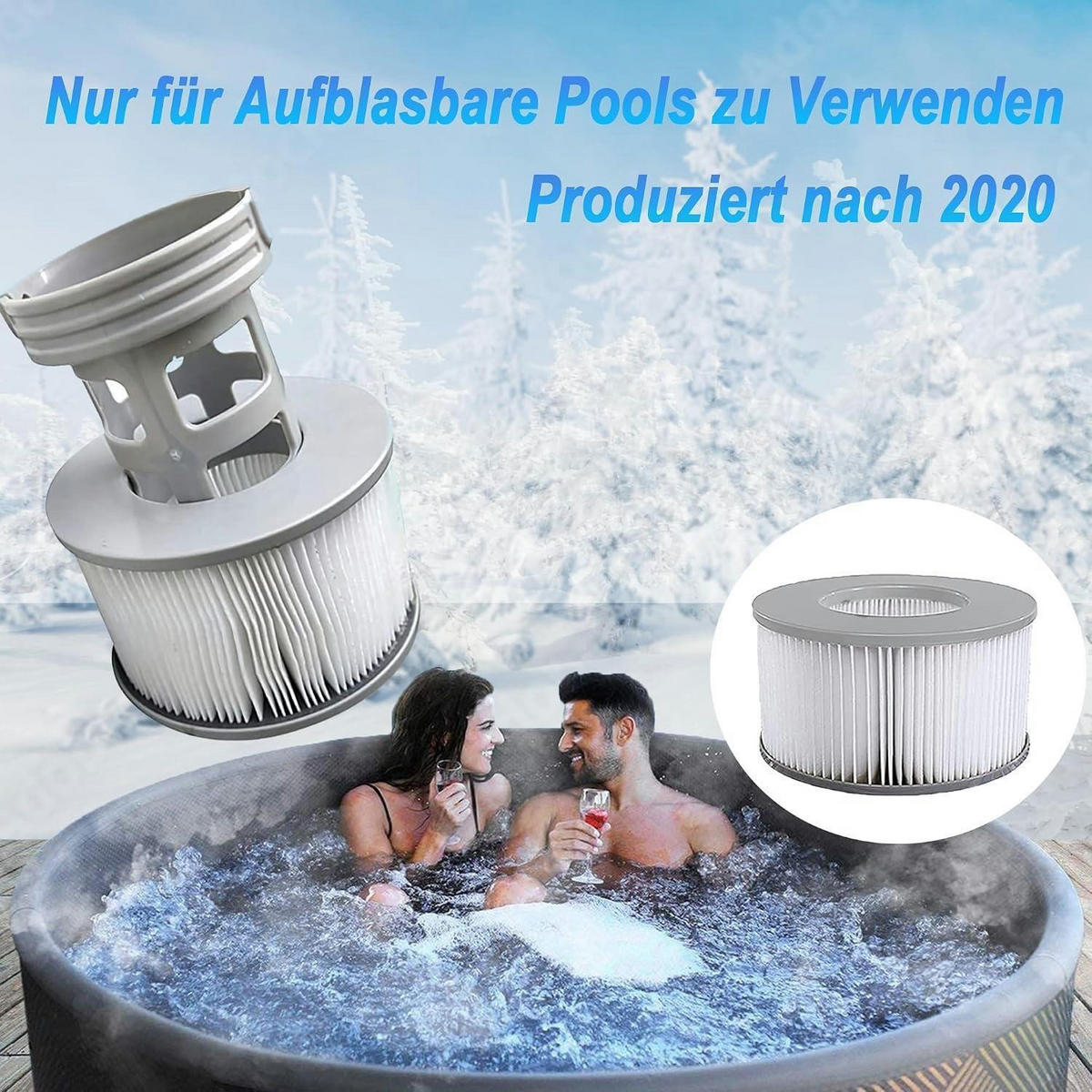 FILTERKARTUSCHEN 6er Set für MSpa Whirlpools ab 2020 - Weiß, Kunststoff (13/22/13cm)