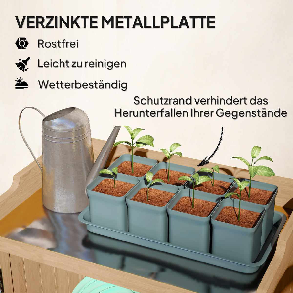 GARTENSCHRANK DE-09240 Gelb - Gelb, Holz (40/98.5/65.5cm) - ComfortXL