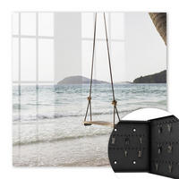 SCHLÜSSELBOX Schwarz 30x30 cm- Türöffnung nach rechts - Strandidylle - Weiß, Metall (30/30/5cm) - TULUP