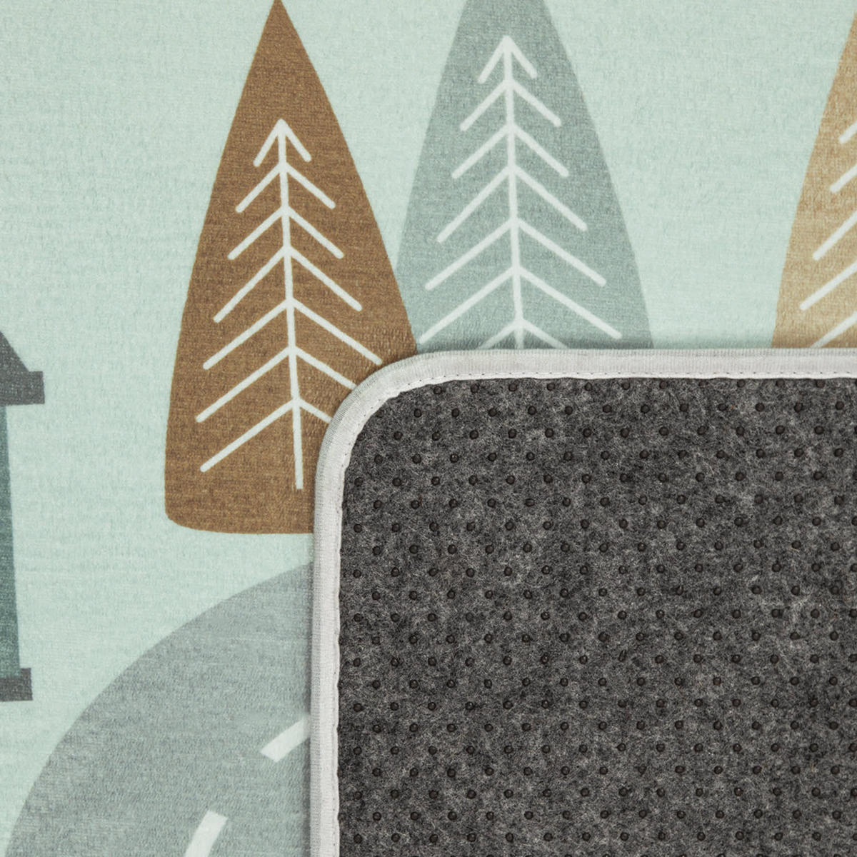 KINDERTEPPICH waschmaschinenwaschbar Waldwege‑Muster Kinderzimmer schmutzabweisend Türkis Rechteckig 155x230 - Blau, Textil (155/230cm) - KADIMA DESIGN