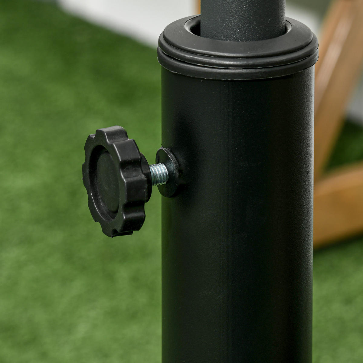 SONNENSCHIRMSTÄNDER DE-11434 rund, mit Rollen, 25 kg Schwarz - Schwarz, Kunststoff (53/53cm) - ComfortXL