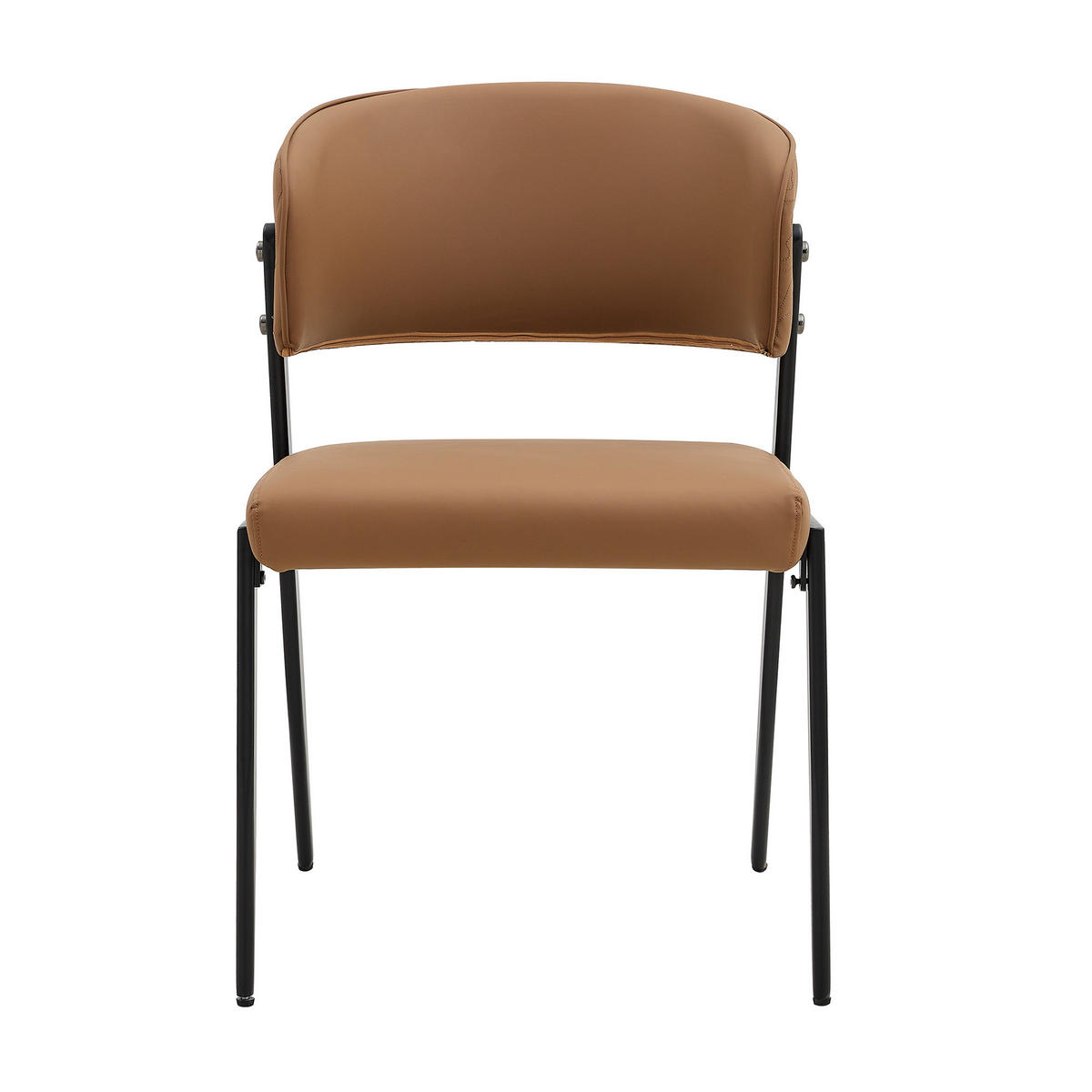 STUHL-SET DE-36686 2 Stück mit Kunstlederbezug und Metallgestell Braun - Braun, Metall (49/78/51cm) - ComfortXL