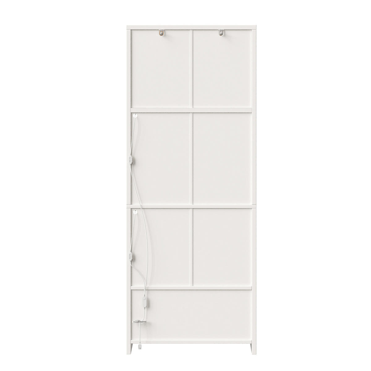 HOCHBUFFETSCHRANK 180cm RGB LED App Glastüren Weinregal Weiß - Weiß, Metall (70/180/38.3cm) - FLIEKS