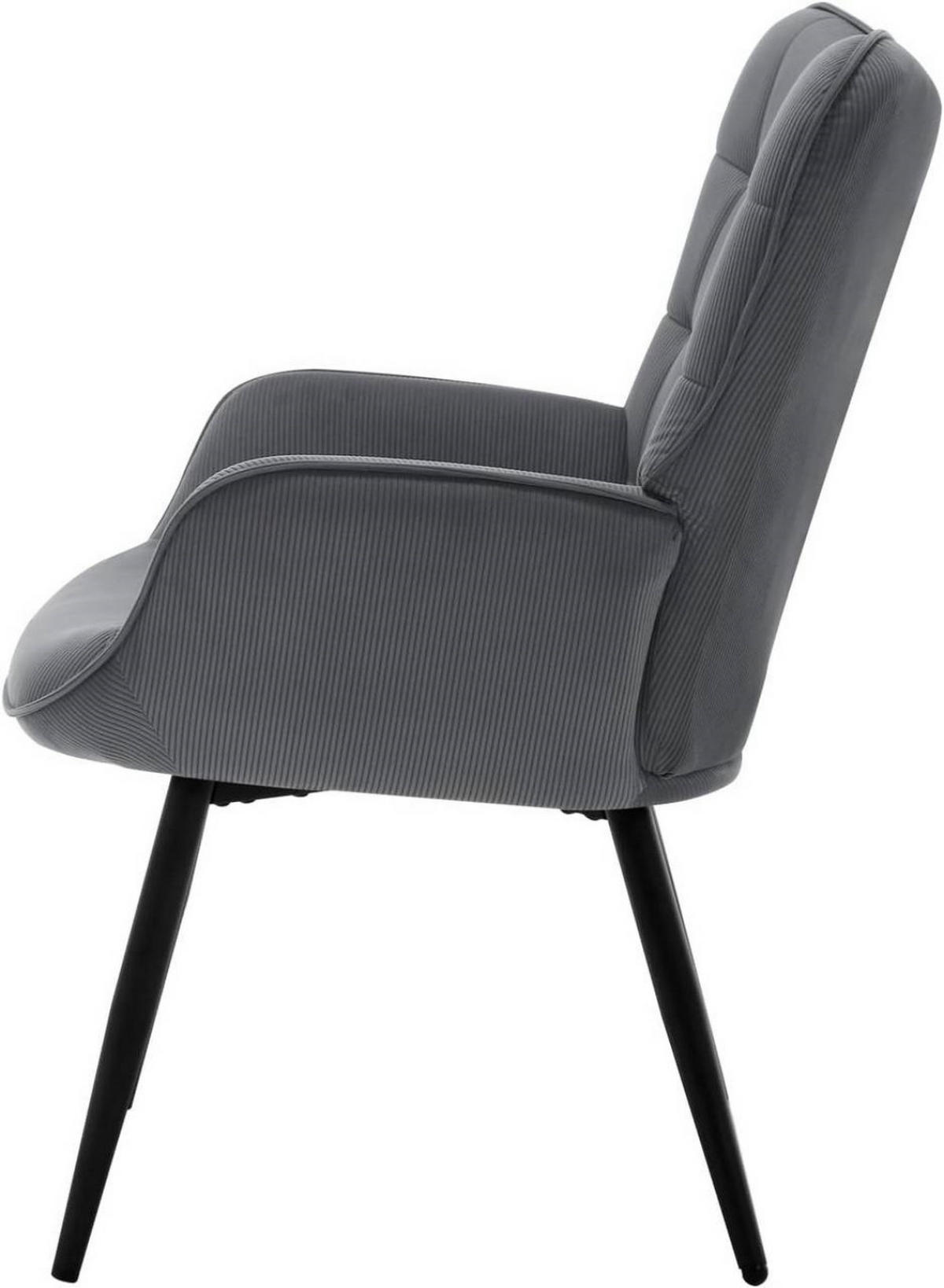 RELAXSESSEL mit Cordbezug , Metallbeine, Dunkelgrau - Dunkelgrau/Schwarz, Textil/Metall (63.5/87/68cm) - Woltu