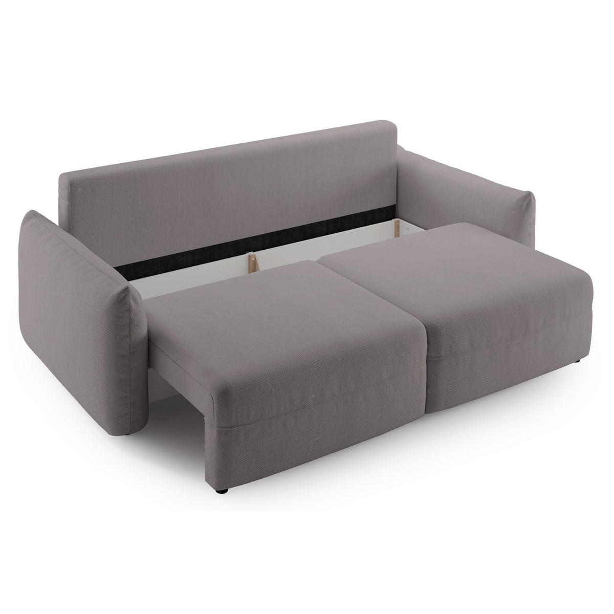 SCHLAFSOFA Theolla Greige - Taupe/Schwarz, Textil/Metall (248/97/111cm) - Selsey