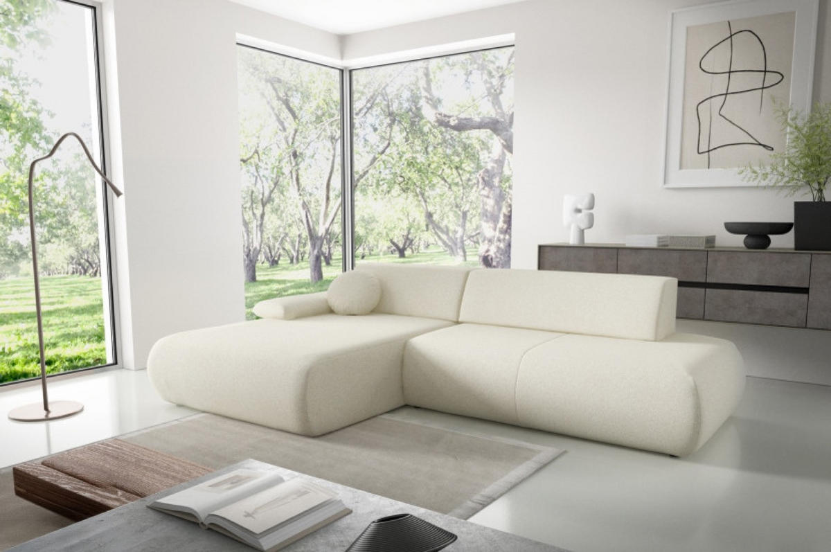 ECKSOFA Ecru PENTI Ausziehbar Mit Bettkasten Links - Ecru, Textil (286/173.5cm) - Sepro Meble