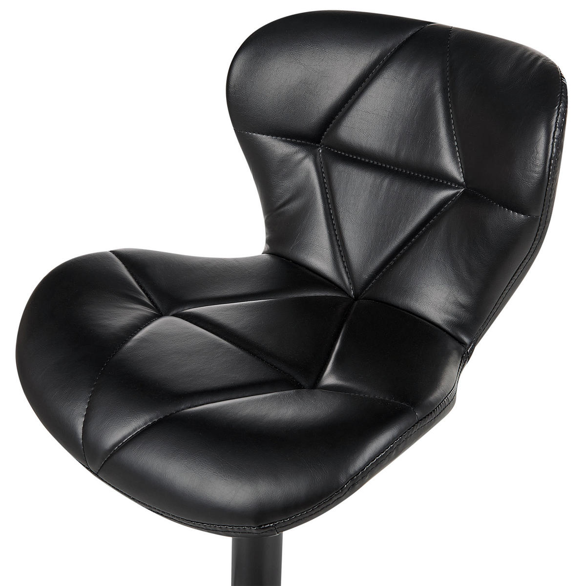 BARHOCKER 2er-Set Kunstleder schwarz höhenverstellbar Valetta - Schwarz, Kunststoff (46/51cm) - Beliani