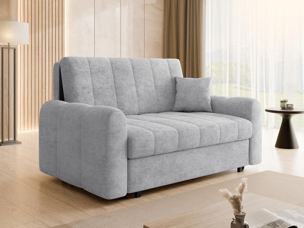SCHLAFSOFA Viva Moon III - Hellgrau/Schwarz, Holz/Metall (168/85/98cm) - MIRJAN24